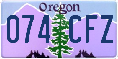 OR license plate 074CFZ