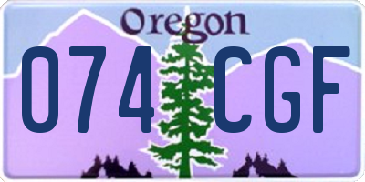 OR license plate 074CGF