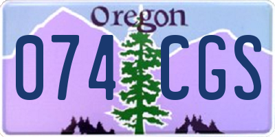 OR license plate 074CGS