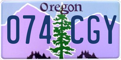OR license plate 074CGY