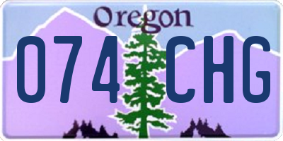OR license plate 074CHG