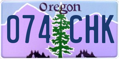 OR license plate 074CHK
