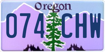 OR license plate 074CHW