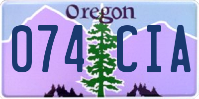 OR license plate 074CIA