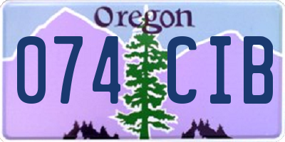 OR license plate 074CIB