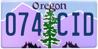 OR license plate 074CID