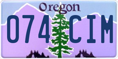 OR license plate 074CIM