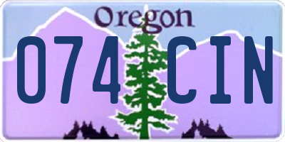 OR license plate 074CIN