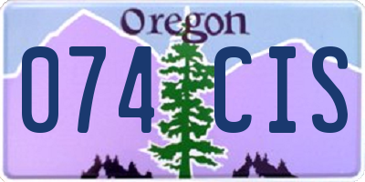 OR license plate 074CIS