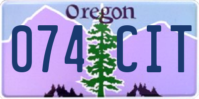 OR license plate 074CIT