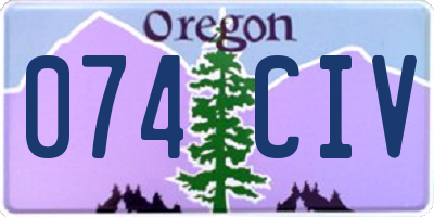 OR license plate 074CIV