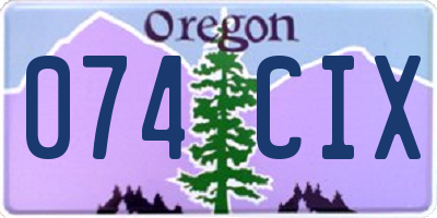 OR license plate 074CIX