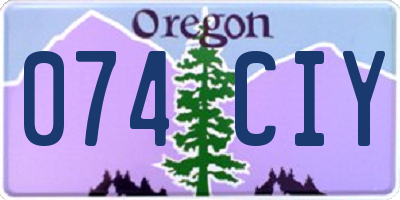 OR license plate 074CIY