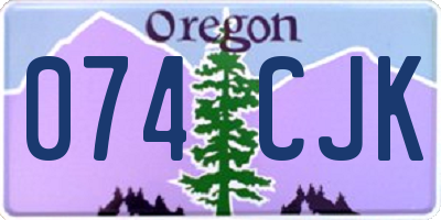OR license plate 074CJK