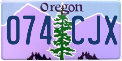 OR license plate 074CJX
