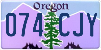 OR license plate 074CJY
