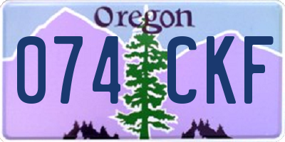 OR license plate 074CKF