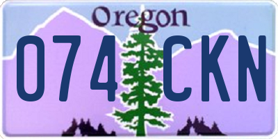 OR license plate 074CKN