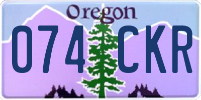 OR license plate 074CKR