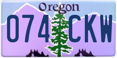 OR license plate 074CKW