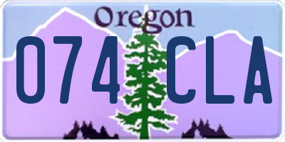 OR license plate 074CLA