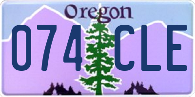 OR license plate 074CLE