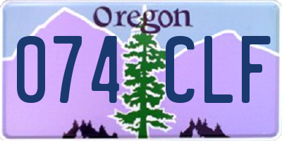 OR license plate 074CLF