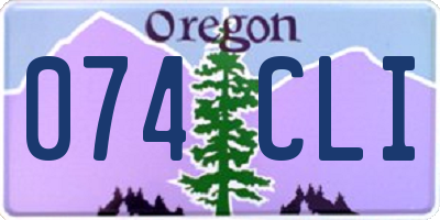 OR license plate 074CLI
