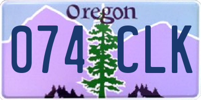 OR license plate 074CLK