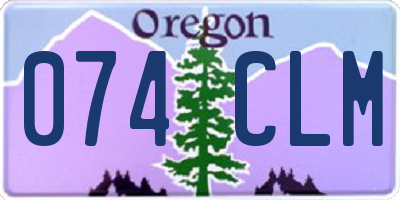 OR license plate 074CLM