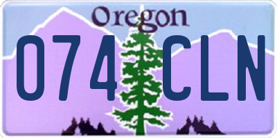 OR license plate 074CLN