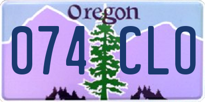 OR license plate 074CLO