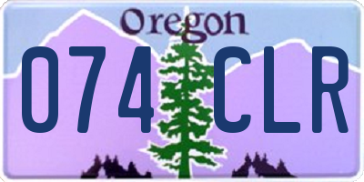 OR license plate 074CLR