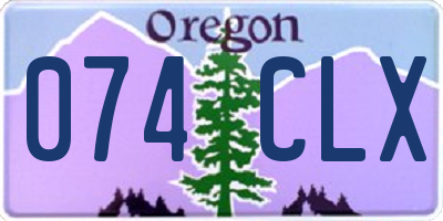 OR license plate 074CLX