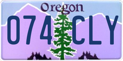 OR license plate 074CLY