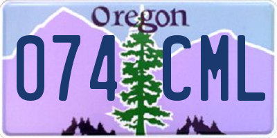 OR license plate 074CML