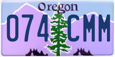 OR license plate 074CMM