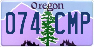 OR license plate 074CMP