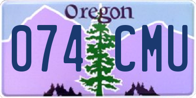 OR license plate 074CMU