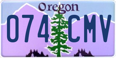 OR license plate 074CMV