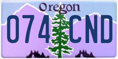 OR license plate 074CND