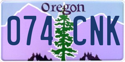 OR license plate 074CNK