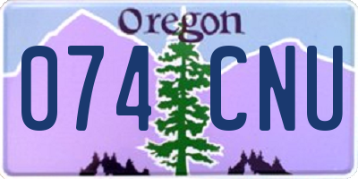 OR license plate 074CNU