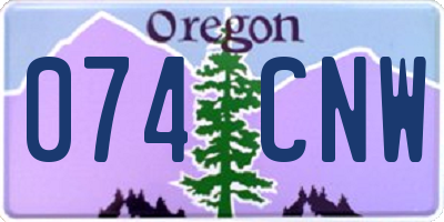 OR license plate 074CNW