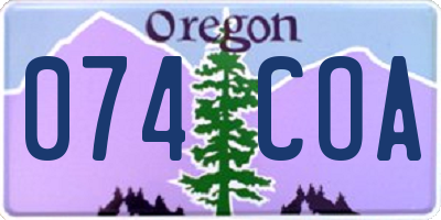 OR license plate 074COA