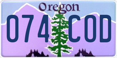 OR license plate 074COD