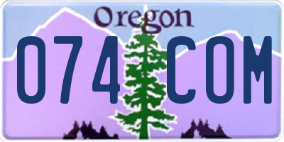 OR license plate 074COM