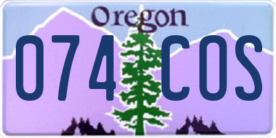 OR license plate 074COS