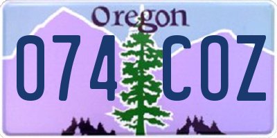 OR license plate 074COZ