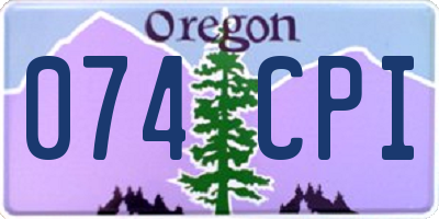 OR license plate 074CPI